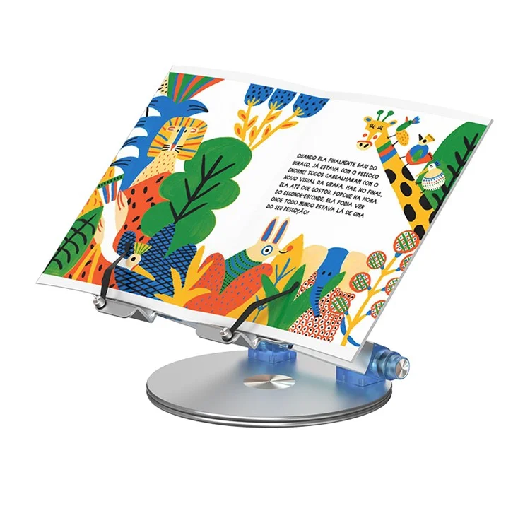 M12 Aluminum Alloy Book Reading Stand Desktop Folding Laptop Stand Portable 360-Degree Rotating Book Holder