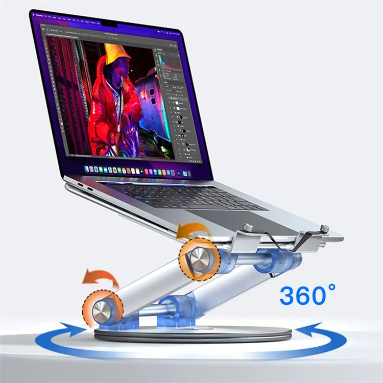 M12 Aluminum Alloy Book Reading Stand Desktop Folding Laptop Stand Portable 360-Degree Rotating Book Holder