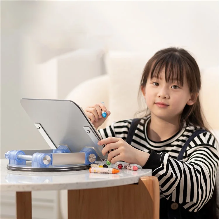 M12 Aluminum Alloy Book Reading Stand Desktop Folding Laptop Stand Portable 360-Degree Rotating Book Holder