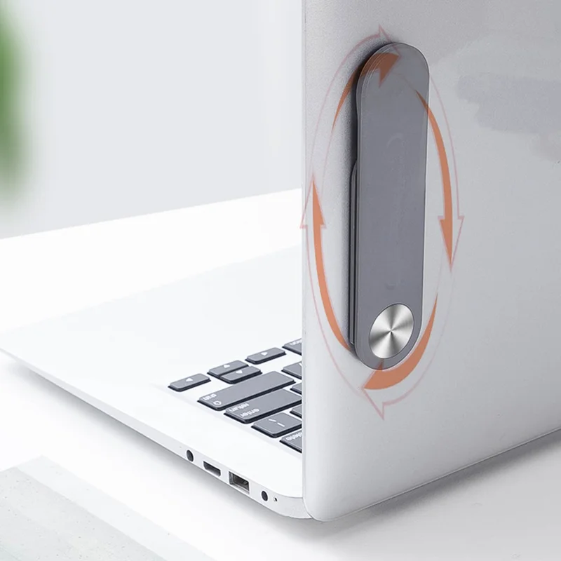 Laptop Side Mount Magnetic Phone Stand Holder PC+Aluminum Alloy Computer Monitor Expansion Bracket - Sapphire