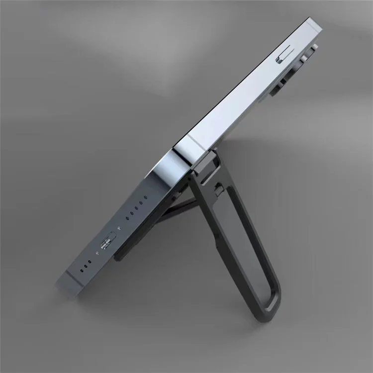 Aluminiumlegierung-Klebehalterung Smartphone-Ständer Faltbarer Kickstand Handyhalterung - Schwarz
