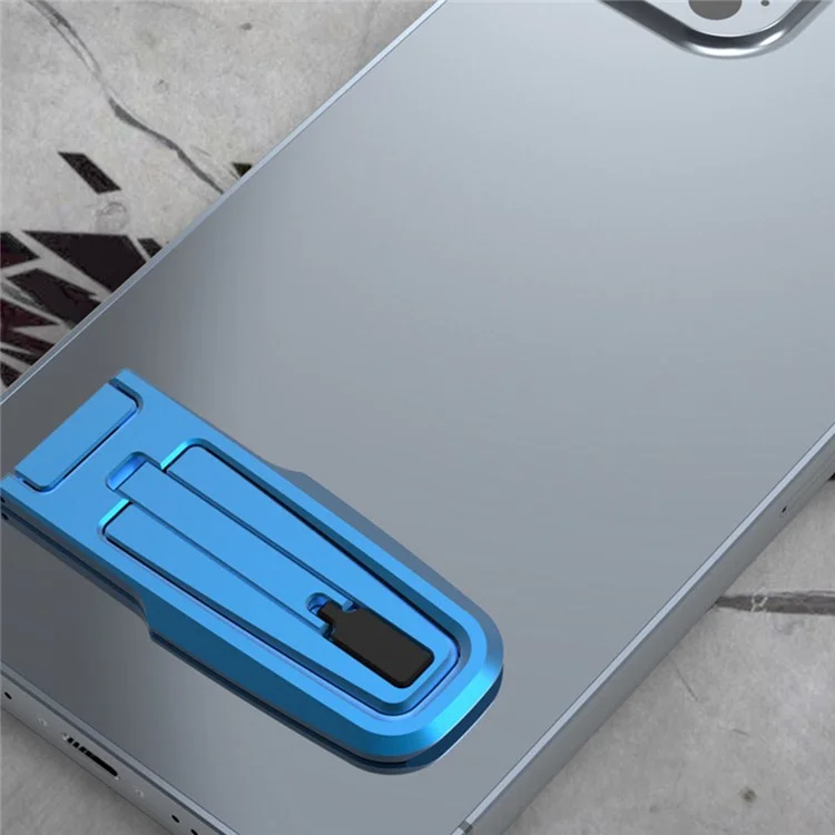 Aluminiumlegierung-Klebehalterung Smartphone-Ständer Faltbarer Kickstand Handyhalterung - Schwarz