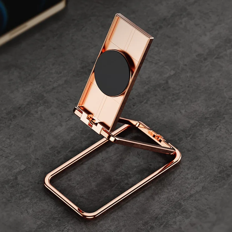 For Mobile Phone / Tablet 360 Degree Rotation Zinc Alloy Finger Ring Kickstand Foldable Bracket - Gold