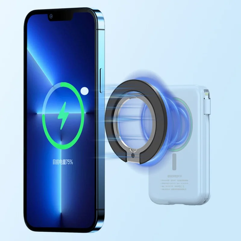 For iPhone 14  /  13  /  12 Series Magnetic Mobile Phone Ring Holder Kickstand - White