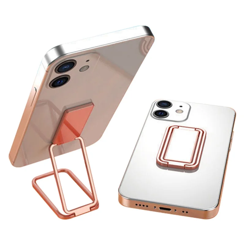360 Degree Rotation Bracket for Mobile Phone  /  Tablet Zinc Alloy Finger Ring Foldable Kickstand - Rose Gold