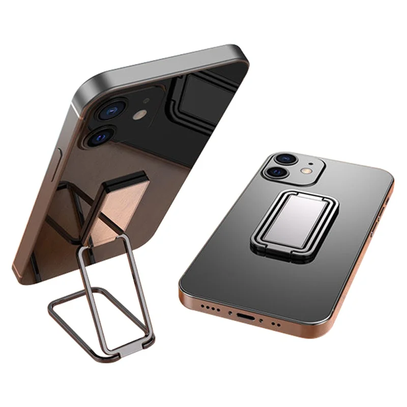 360 Degree Rotation Bracket for Mobile Phone  /  Tablet Zinc Alloy Finger Ring Foldable Kickstand - Black