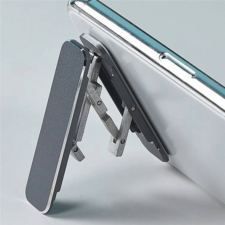 Phone Holder Kickstand for Cell Phone Case Aluminum Alloy Foldable Phone Stand Horizontal / Vertical Desk Stand Holder - Grey