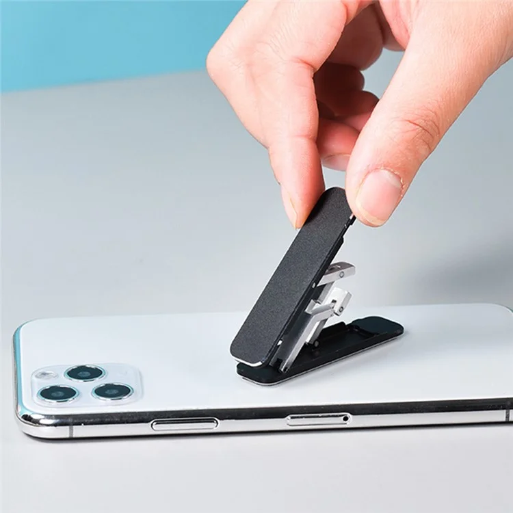 Phone Holder Kickstand for Cell Phone Case Aluminum Alloy Foldable Phone Stand Horizontal / Vertical Desk Stand Holder - Grey