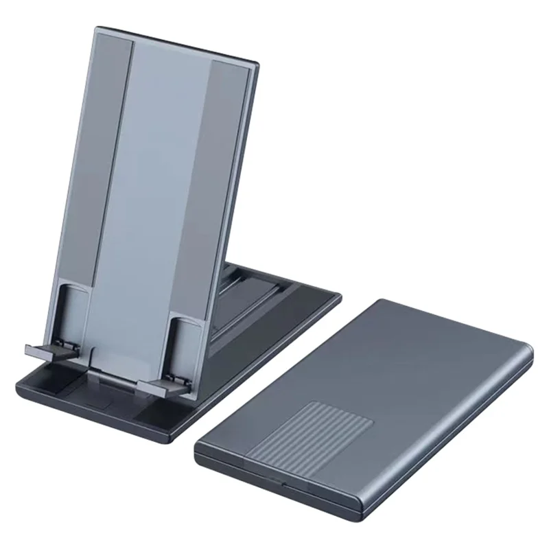 Phone Stand Adjustable Aluminium Tablet Desktop Holder Fully Foldable Phone Cradle Dock - Grey
