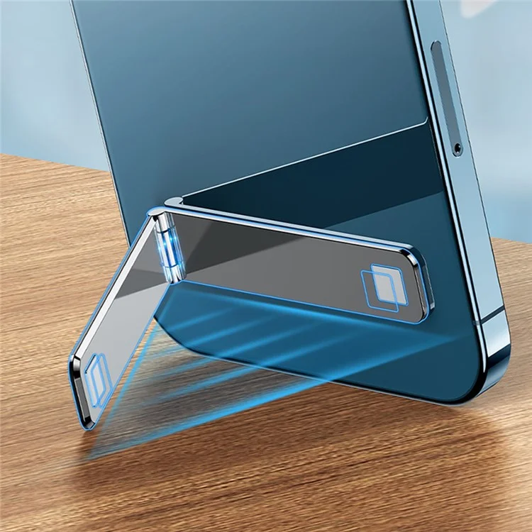 Mini Phone Kickstand Zinc Alloy Folding Invisible Cell Phone Stand Holder Magnetic Closure Bracket - Grey