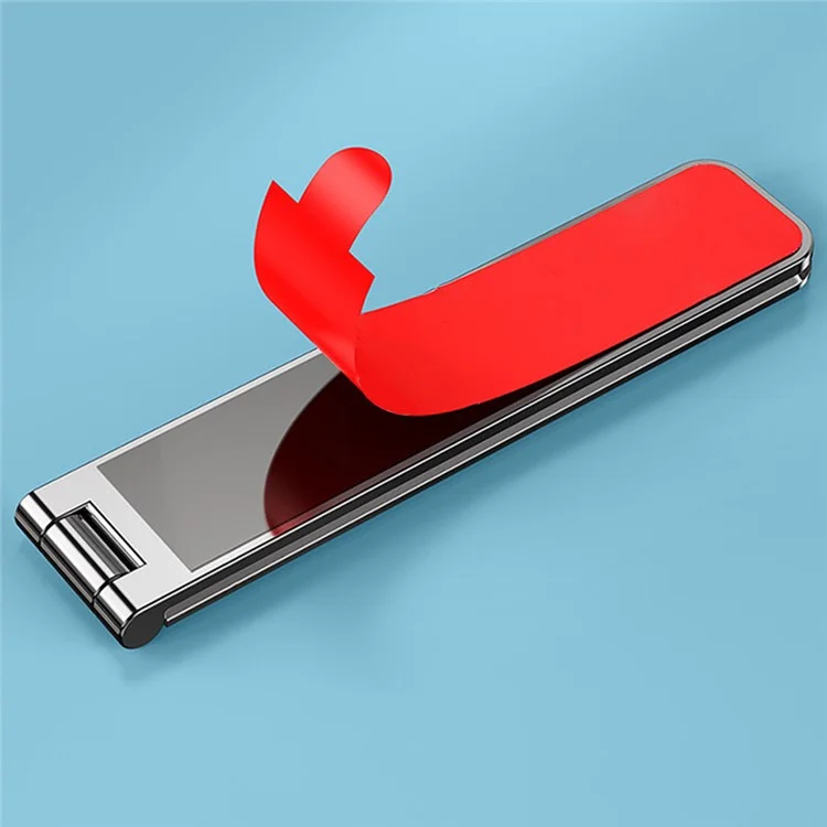Mini Phone Kickstand Zinc Alloy Folding Invisible Cell Phone Stand Holder Magnetic Closure Bracket - Grey