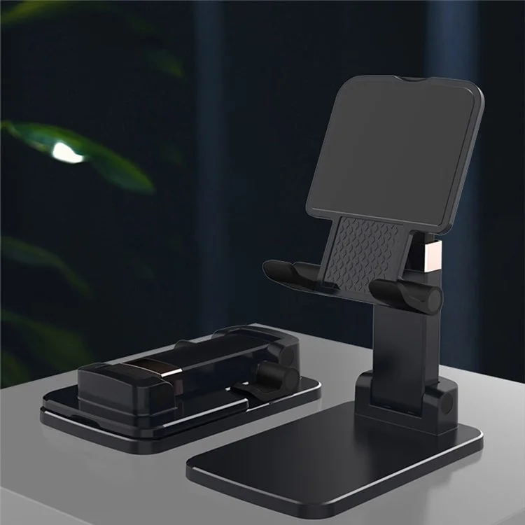 CCT14 Lifting Folding Phone Holder Portatile Multi-Angolo Regolabile Stand per iPhone, Samsung, Huawei - Nero