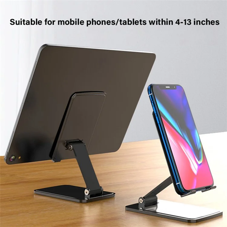 CCT15 Portable Folding Phone Holder Adjustable Anti-Slip Tablets Metal Stand for 4-13 inch Device - Tarnish