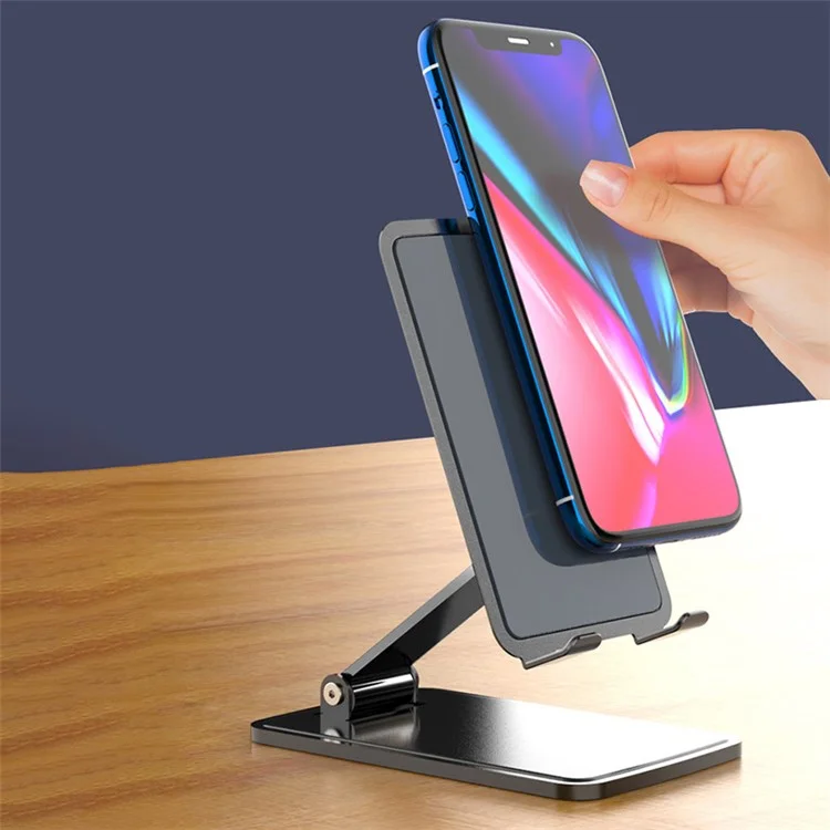 CCT15 Portable Folding Phone Holder Adjustable Anti-Slip Tablets Metal Stand for 4-13 inch Device - Tarnish