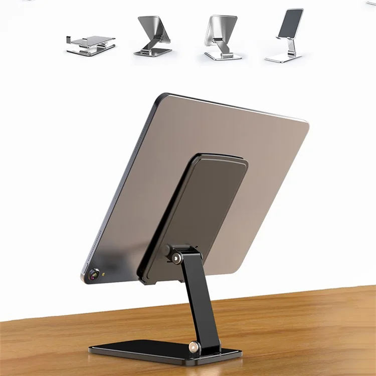 CCT15 Portable Folding Phone Holder Adjustable Anti-Slip Tablets Metal Stand for 4-13 inch Device - Tarnish