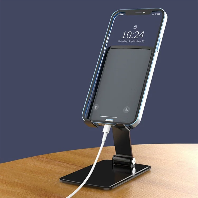 CCT15 Portable Folding Phone Holder Adjustable Anti-Slip Tablets Metal Stand for 4-13 inch Device - Tarnish