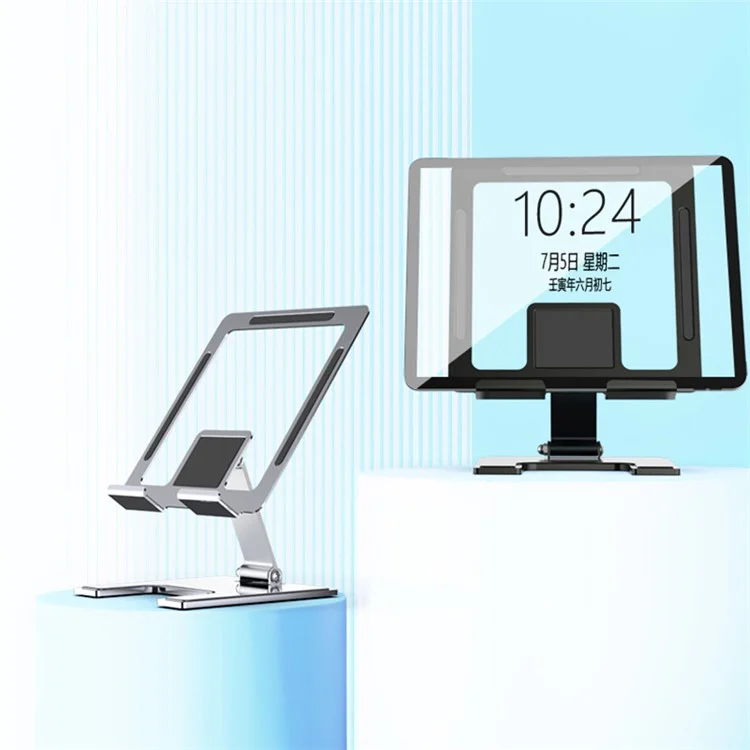CCT17 Folding Desktop Mini PC Holder Portable Anti-Slip Metal Tablets Stand Support 1000g Loading Bearing - Tarnish