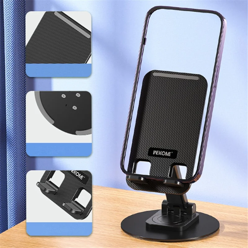 WEKOME S102 Suporte de Mesa de Telefone Rotativo Desktop Feito de Liga de Alumínio Dobrável Mini Suporte para Tablet - Branco