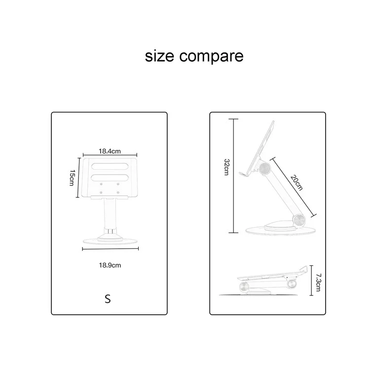 P4 Small Size Aluminum Alloy Desktop Folding Laptop Bracket Adjustable Notebook Cooling Stand - Grigio
