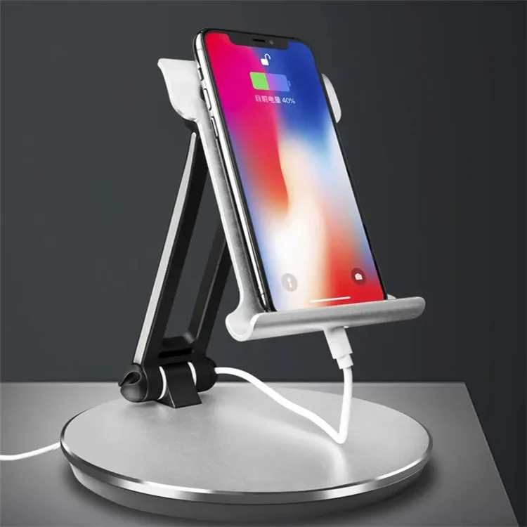 TM04 Foldable Aluminum Alloy Tablet Bracket Desktop Adjustable Tablet Holder Stand