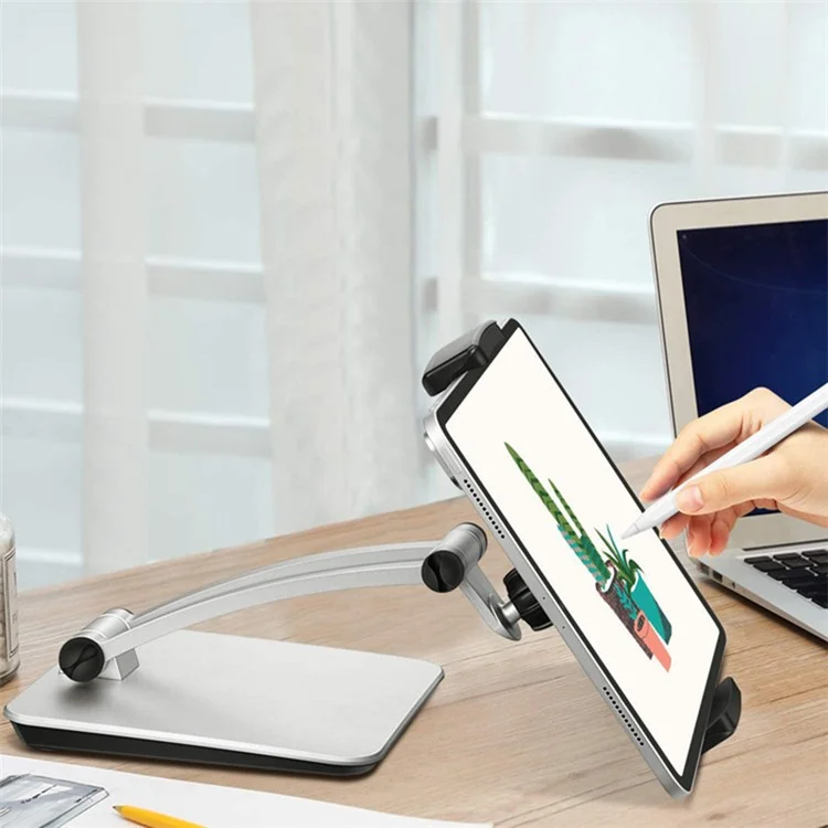 TM1901 Foldable 4.7-12.9inch Phone Tablet Stand Aluminum Alloy Plastic Desktop Rotatable Tablet Holder