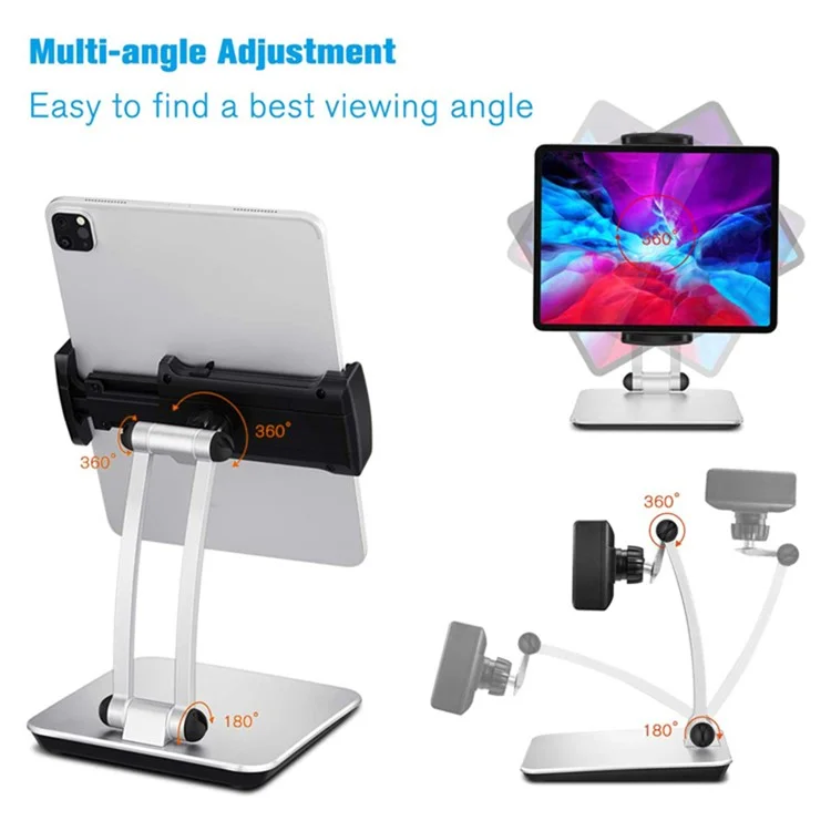 TM1901 Foldable 4.7-12.9inch Phone Tablet Stand Aluminum Alloy Plastic Desktop Rotatable Tablet Holder
