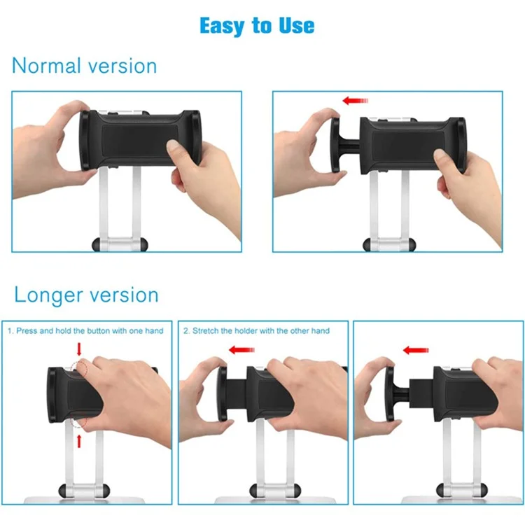 TM1901 Foldable 4.7-12.9inch Phone Tablet Stand Aluminum Alloy Plastic Desktop Rotatable Tablet Holder
