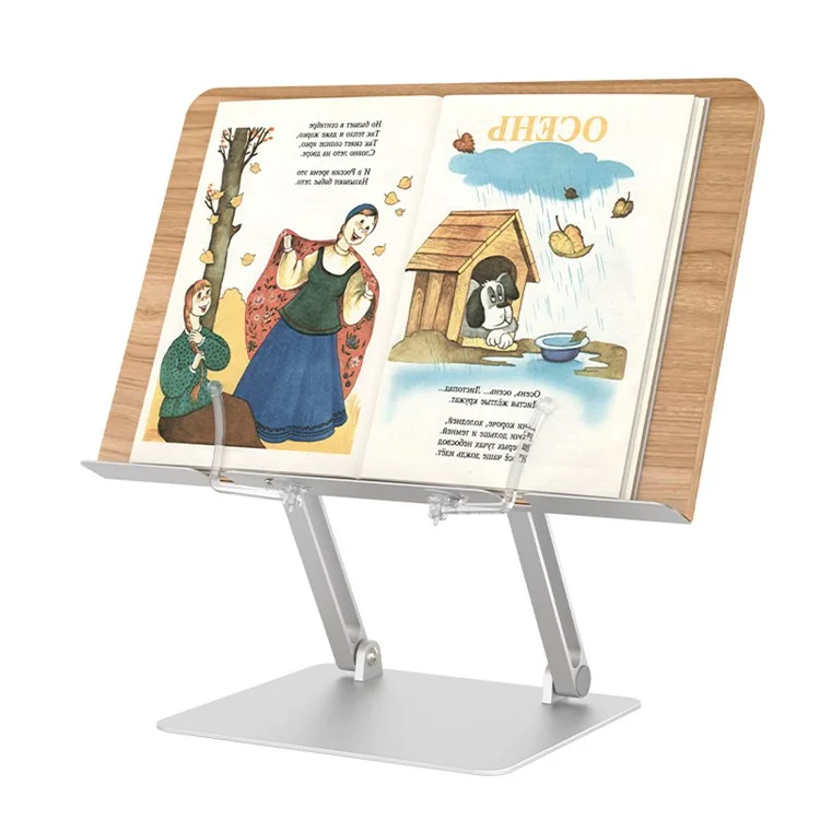AP-2DW Metal Book Stand Folding Desktop Book Holder Portable Multi-Angle Adjustable Reading Stand