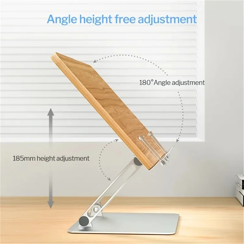 AP-2DW Metal Book Stand Folding Desktop Book Holder Portable Multi-Angle Adjustable Reading Stand