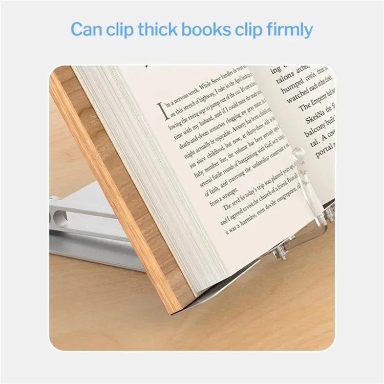 AP-2DW Metal Book Stand Folding Desktop Book Holder Portable Multi-Angle Adjustable Reading Stand