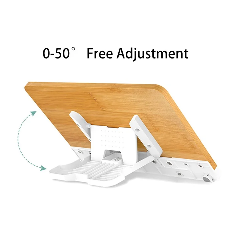 BG-2 Desktop Book Stand Folding Metal Book Holder Portable 50-Degree Adjustable Reading Stand with Clip