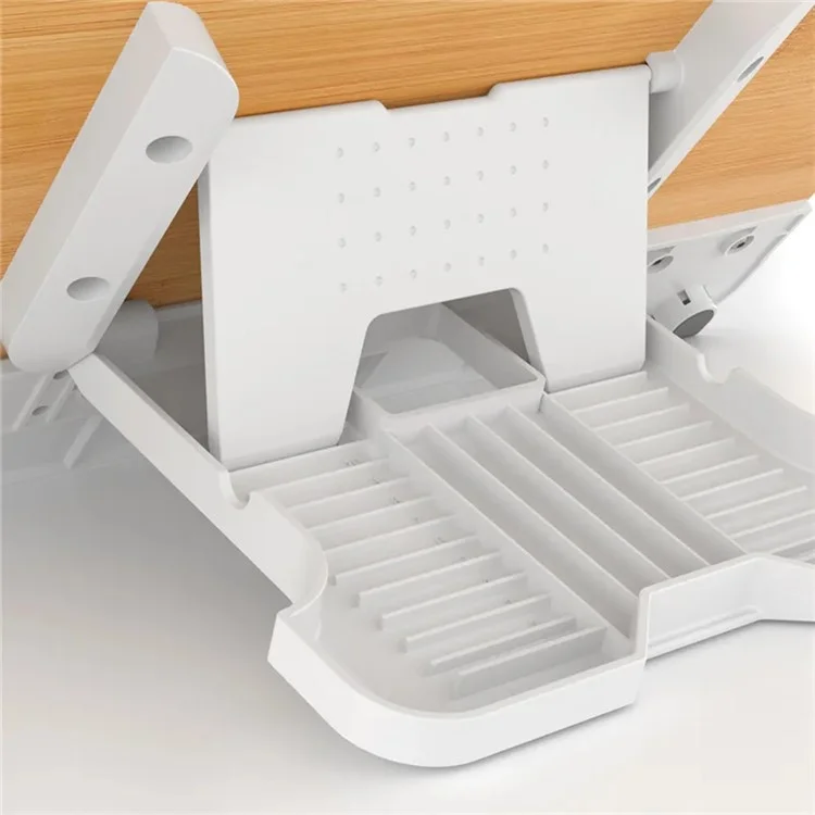 BG-2 Desktop Book Stand Folding Metal Book Holder Portable 50-Degree Adjustable Reading Stand with Clip
