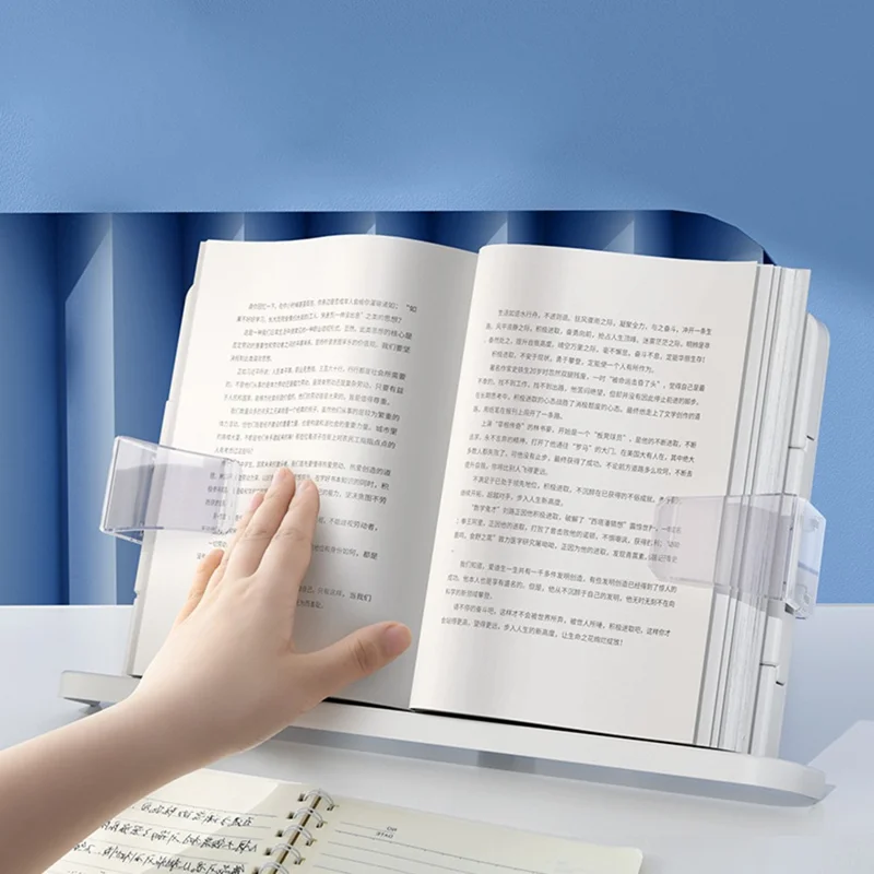 BG-1B Desktop Book Stand with Clip Folding Book Holder Portable 180-Degree Adjustable Reading Stand