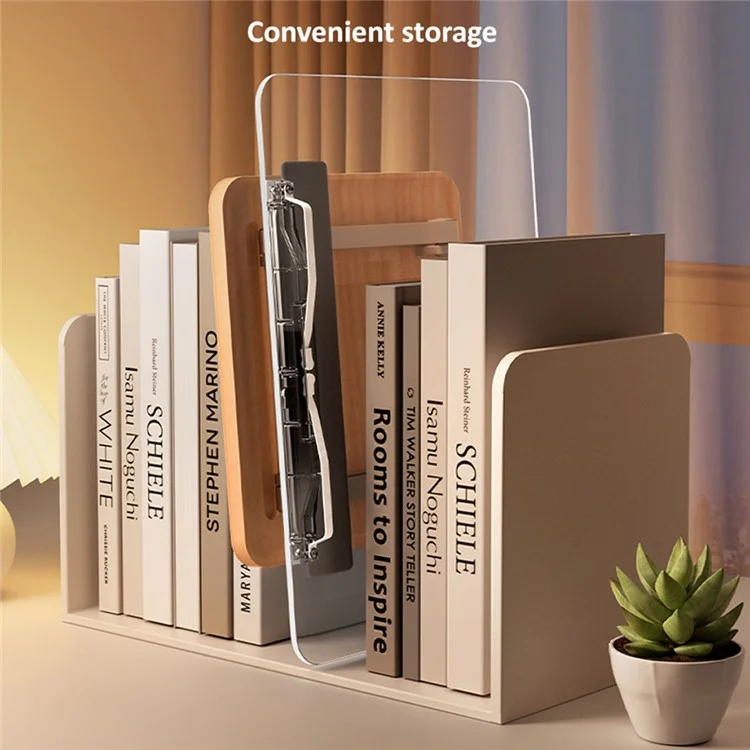 BG-4B Transparent Acrylic Book Stand Folding Metal Book Holder Portable Desktop Adjustable Reading Stand