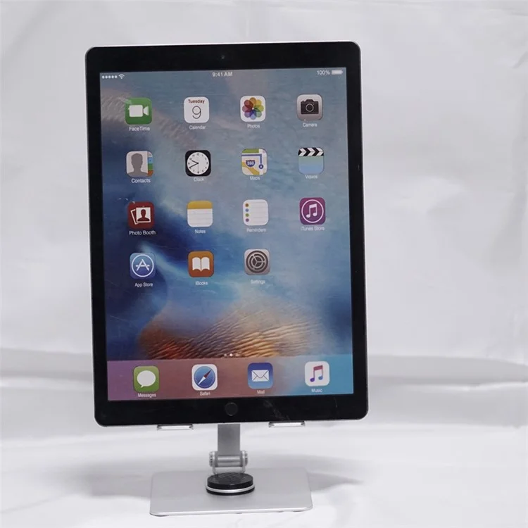 C4 Rotatable Aluminum Alloy Tablet Stand Desktop Folding Mini PC Holder for 6-14" Devices - Silver