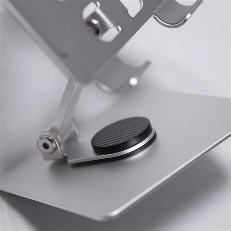 Suporte de mesa rotativo de liga de alumínio C4 para tablet, dobrável, mini PC, para dispositivos de 6 a 14 polegadas - Prata