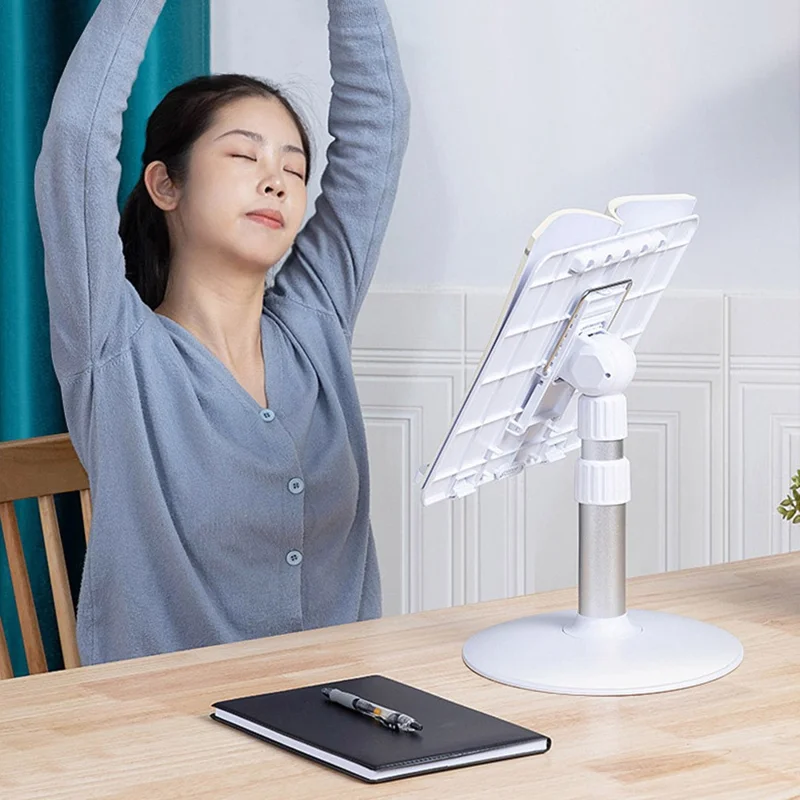 Height Angle Adjustable Book Stand Desktop Book Holder Aluminum Alloy Reading Stand for Laptops, Tablets