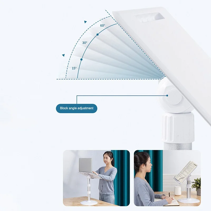 Height Angle Adjustable Book Stand Desktop Book Holder Aluminum Alloy Reading Stand for Laptops, Tablets