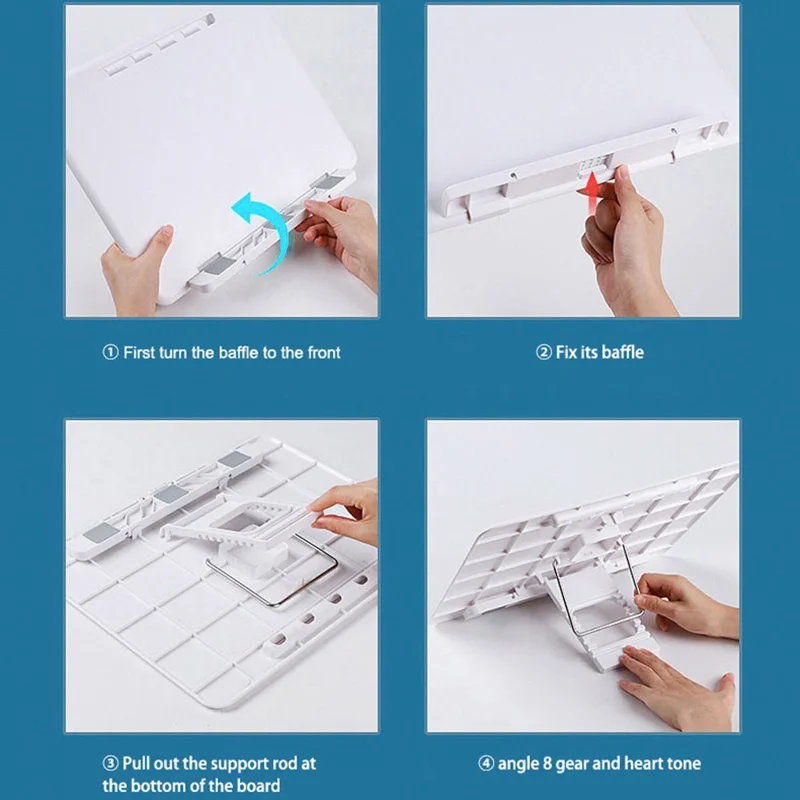 Height Angle Adjustable Book Stand Desktop Book Holder Aluminum Alloy Reading Stand for Laptops, Tablets