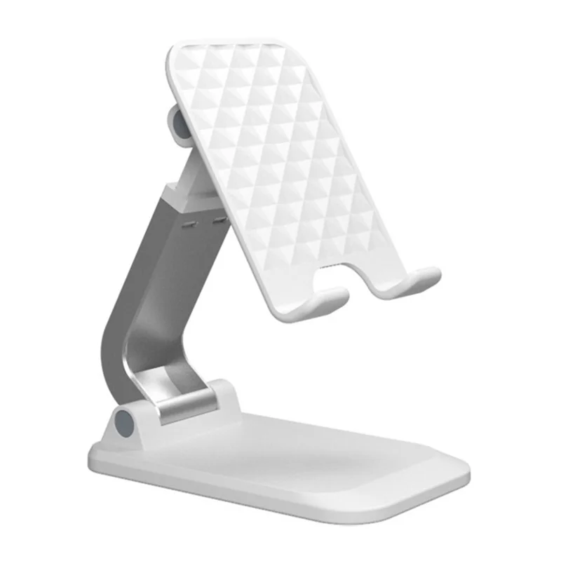 Q7-L Multifunction Folding Phone Holder Aluminum Alloy Desktop Adjustable Cell Phone Stand - White