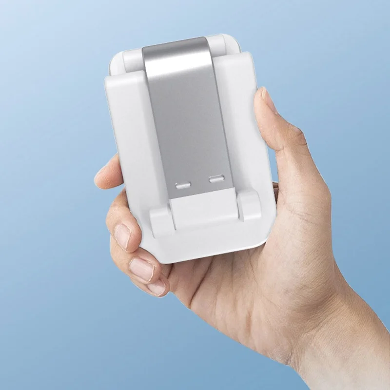 Q7-L Multifunction Folding Phone Holder Aluminum Alloy Desktop Adjustable Cell Phone Stand - White