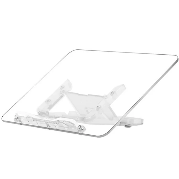BG-2Y Transparent Acrylic Book Stand Folding Book Holder Portable Desktop Adjustable Reading Stand