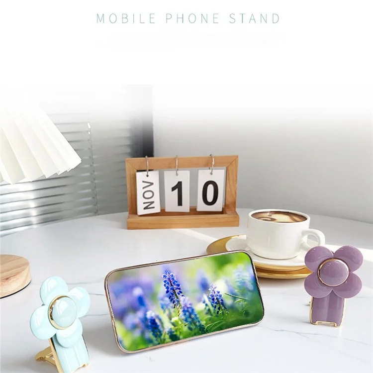 Multifunction Cartoon Windmill Mobile Phone Kickstand Adhesive Sticker Rotating Cellphone Kickstand Holder - Blue