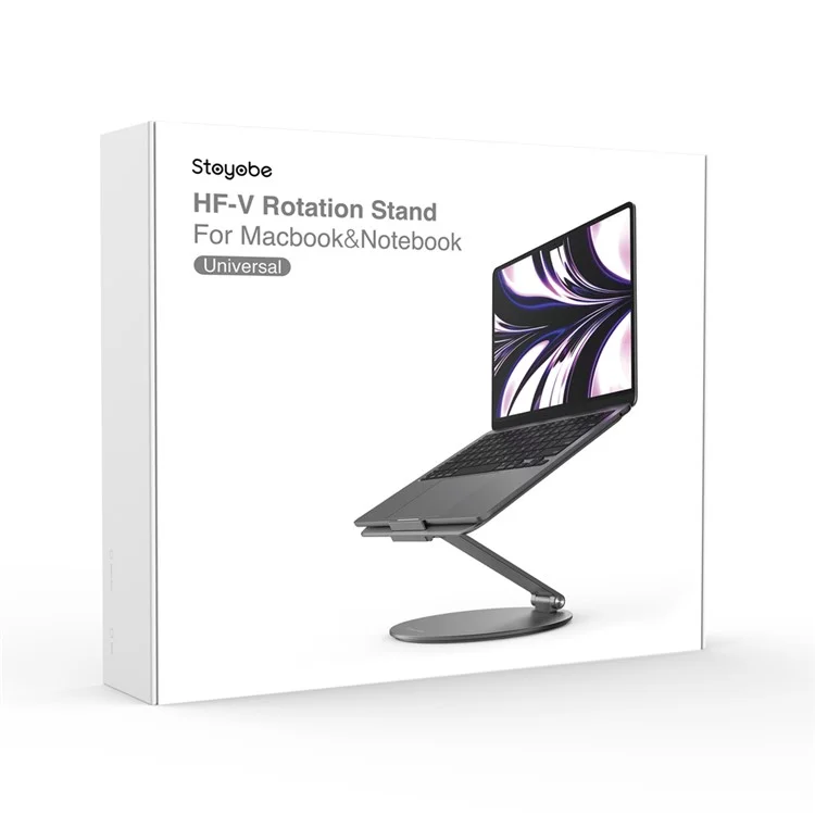 STOYOBE Laptop Stand Foldable Notebook Computer Riser Holder Aluminum Alloy Rotable Pad Support