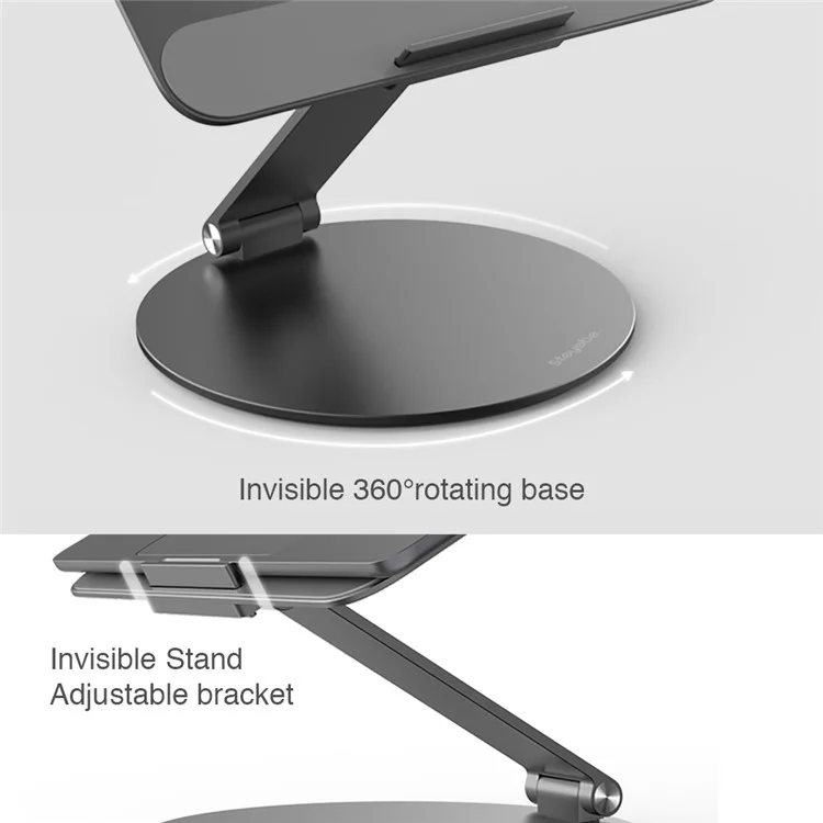 STOYOBE Laptop Stand Foldable Notebook Computer Riser Holder Aluminum Alloy Rotable Pad Support