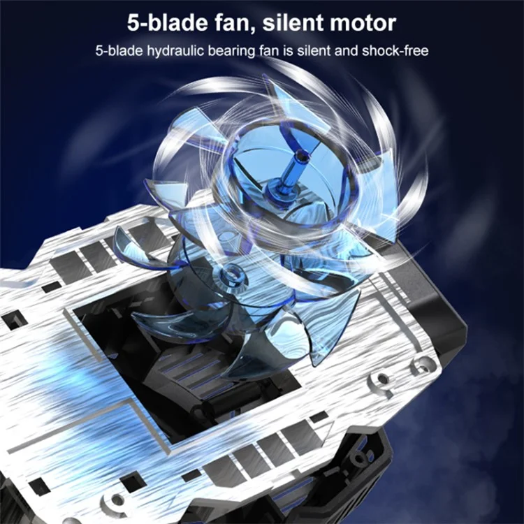 S98 Semiconductor Cooling Fan Phone Cooler Mobile Phone Radiator with Phone Holder Stand Mount - Black