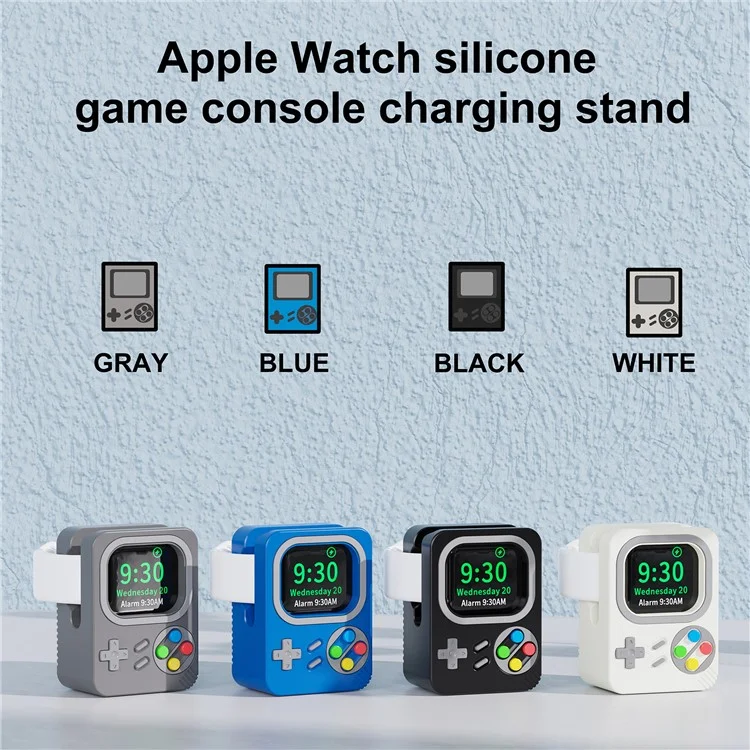 Supporto Caricatore per Apple Watch, Supporto da Carica Stile Console di Gioco Retrò in Silicone - Nero