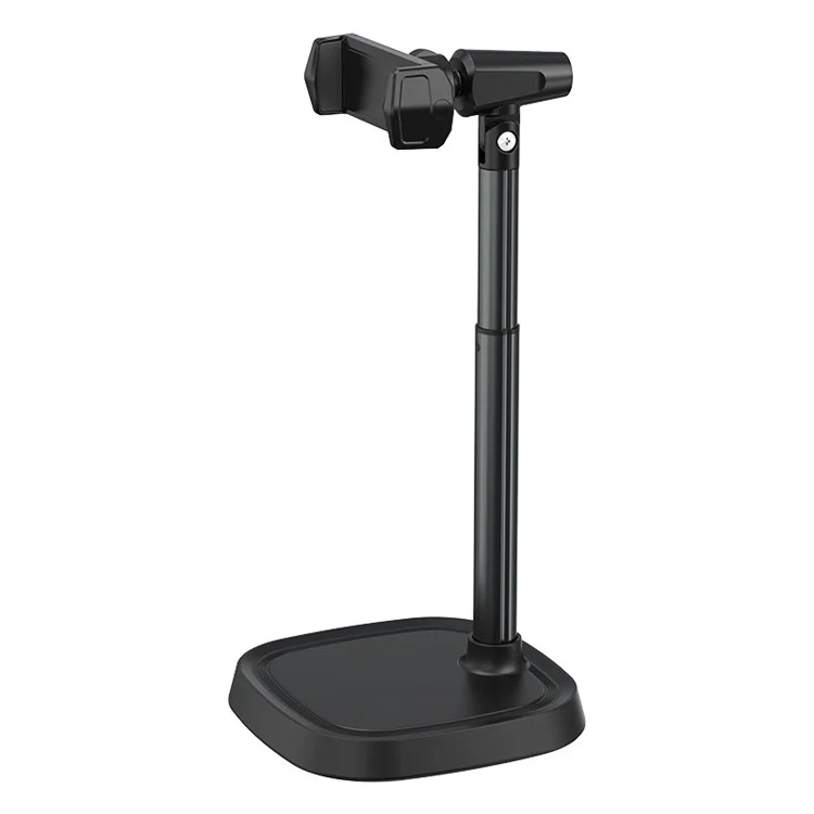 BONERUY T8 Support de téléphone portable Réglable en hauteur et en angle Support de téléphone pour diffusion en direct Vlog Vidéo - Noir