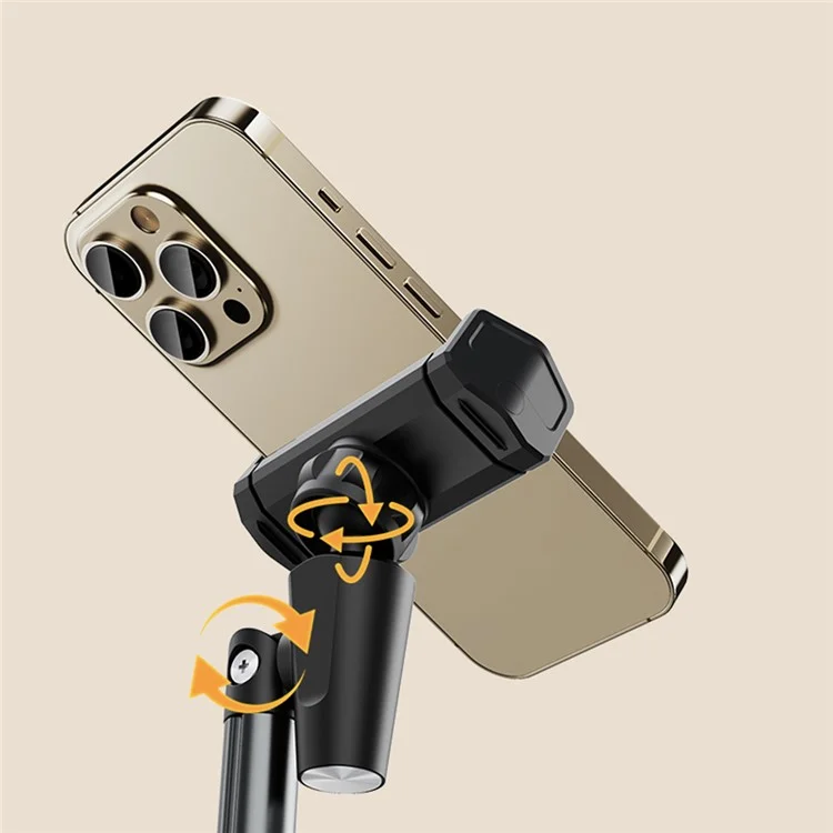 BONERUY T8 Support de téléphone portable Réglable en hauteur et en angle Support de téléphone pour diffusion en direct Vlog Vidéo - Noir