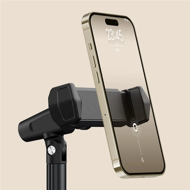 BONERUY T8 Support de téléphone portable Réglable en hauteur et en angle Support de téléphone pour diffusion en direct Vlog Vidéo - Noir